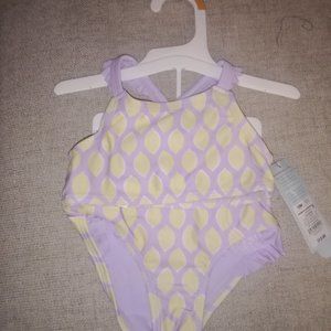 Purple lemon toddler swimsuit